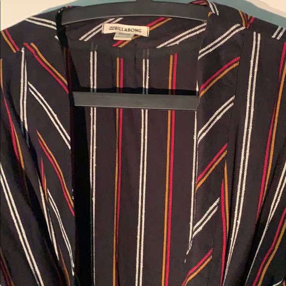 Billabong striped open jacket tie shirt/cover-up - Picture 4 of 7
